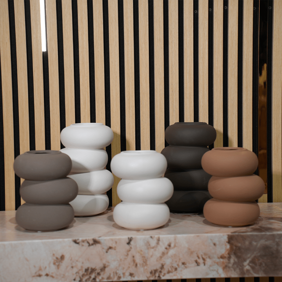 Vase en céramique blanc H23 cm